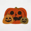 Shaped Coir Halloween Pumpkin Trio Doormat