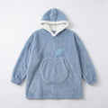 Sherpa Fleece Hoodie Blanket with Pocket, Adult & Kids