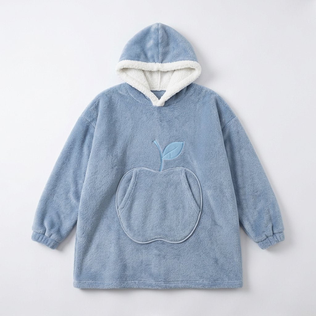 Sherpa Fleece Hoodie Blanket with Pocket, Adult & Kids