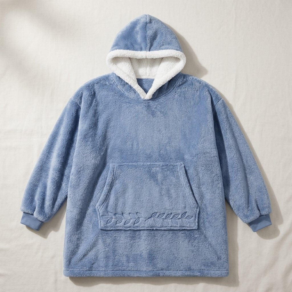 Sherpa-Lined Wearable Blanket Hoodie, Extra-Long Fleece