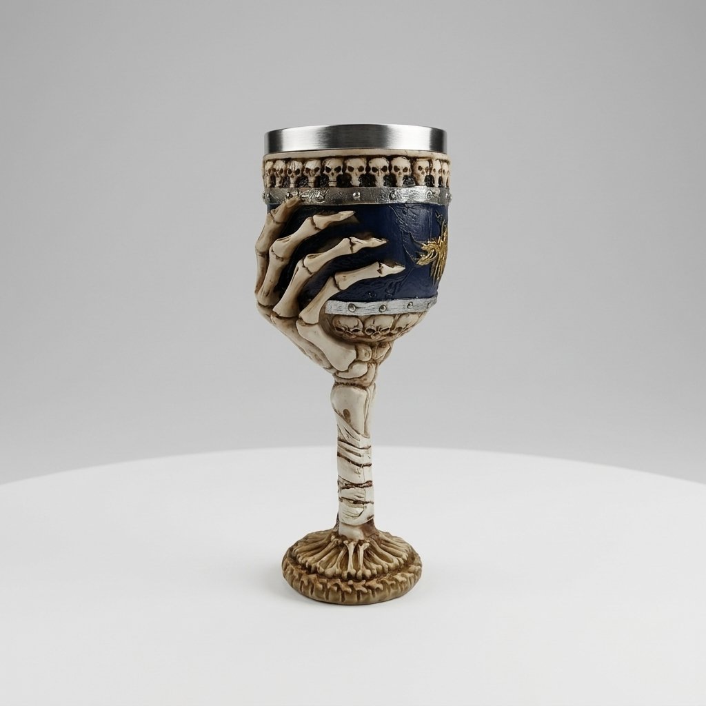 Skeleton Hand Skull Goblet with Stainless Steel Inner Cup