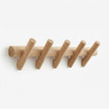 Solid Oak Wall Peg Rack, 4 or 5 Hooks, Scandi Style
