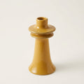 Stoneware Candlestick Holder in Mustard