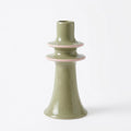 Stoneware Candlestick Holder in Sage Green
