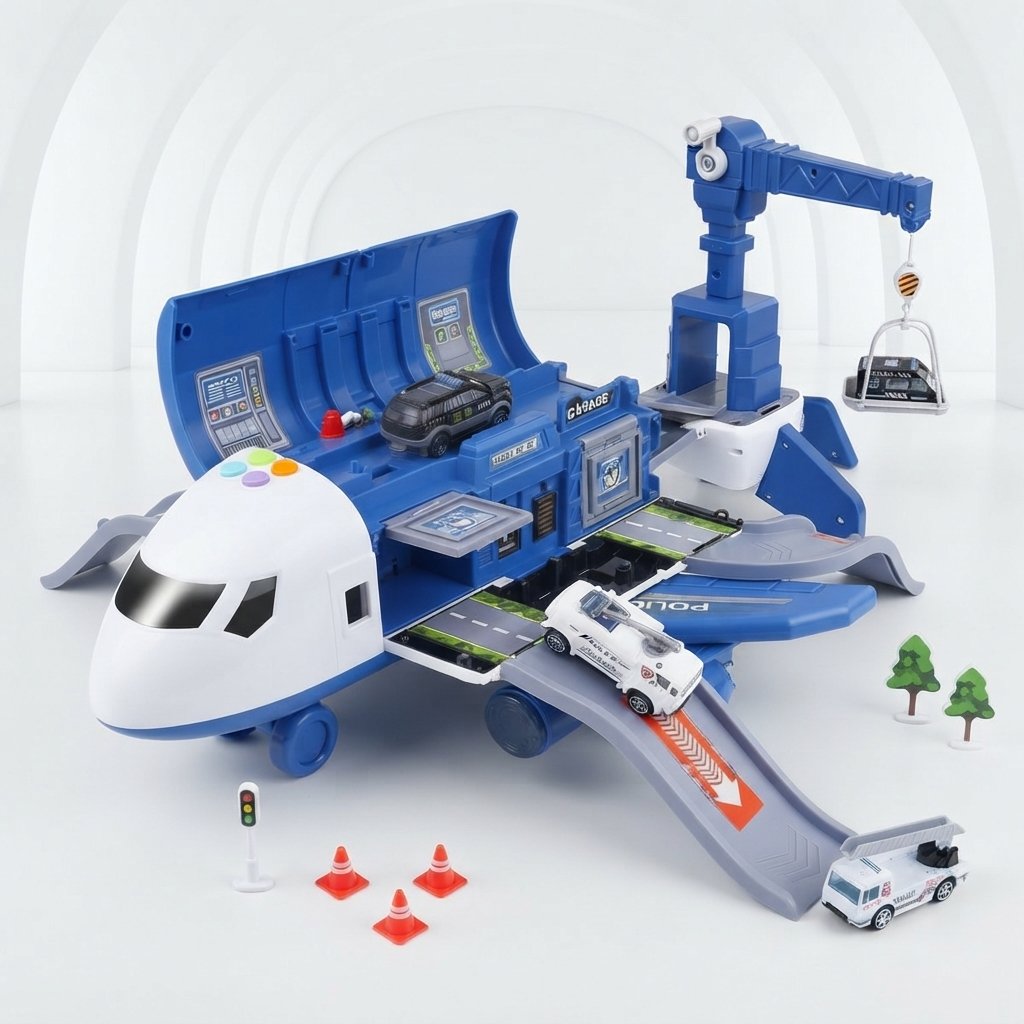 Toy Airplane Playset with Vehicles & Accessories