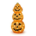 Triple Stacked Jack-o'-Lantern Acrylic LED Halloween Decoration with Timer, 61 cm