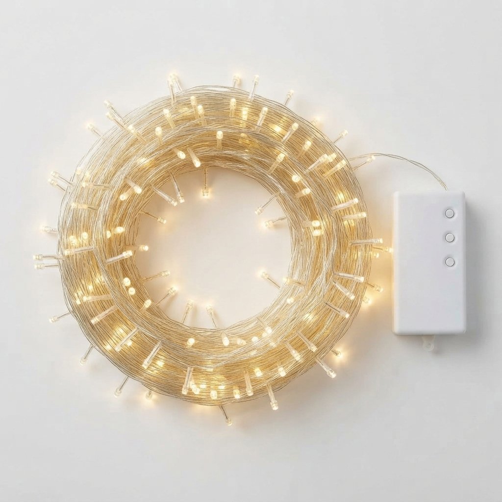 Warm White LED String Lights, Battery Operated, 200 LEDs