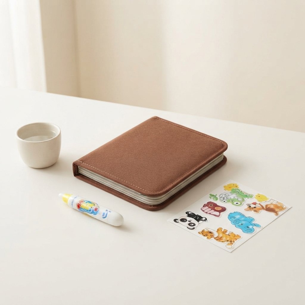 Water Drawing Busy Book with Reusable Stickers for Toddlers