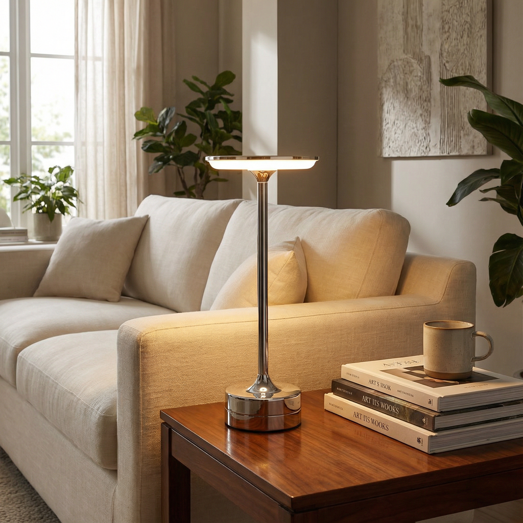 ChromeAura Cordless Touch Rechargeable LED Table Lamp