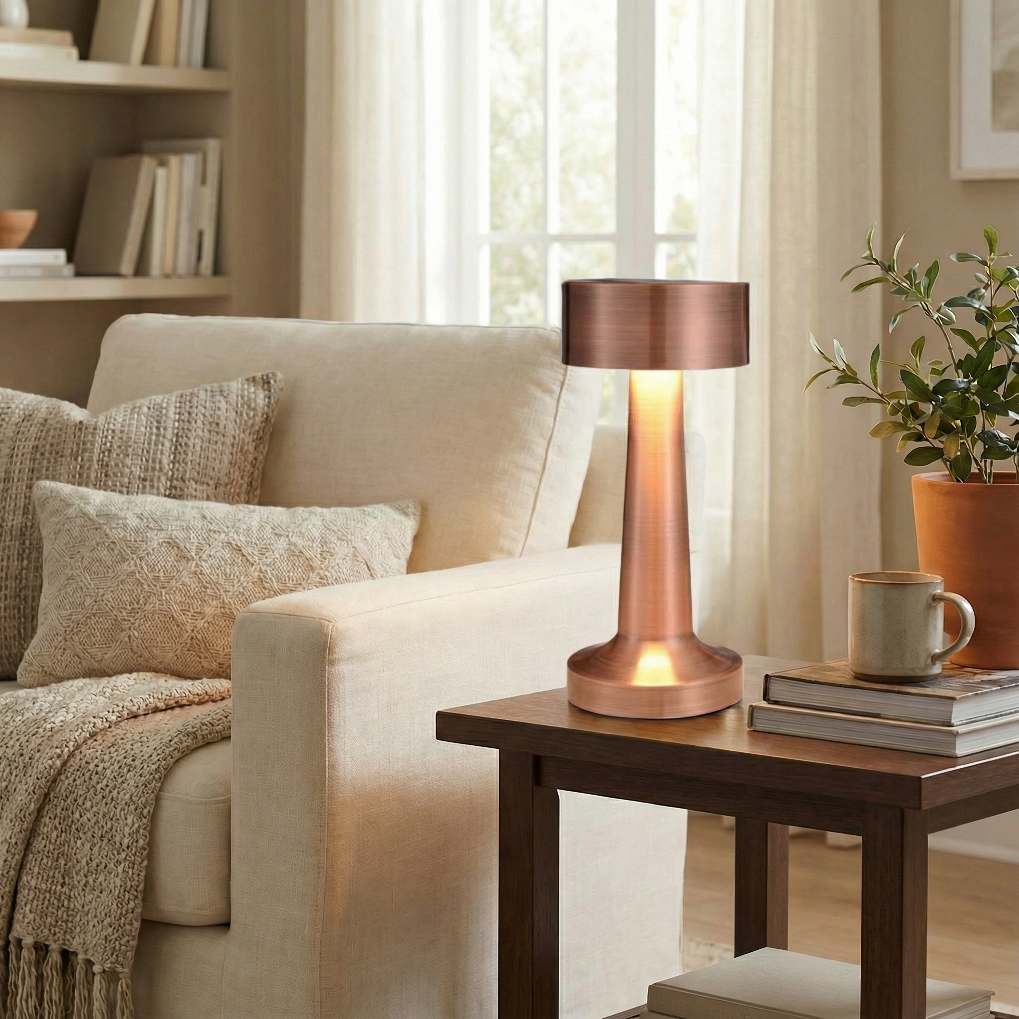 AuraGlow Touch-Control Rechargeable Table Lamp