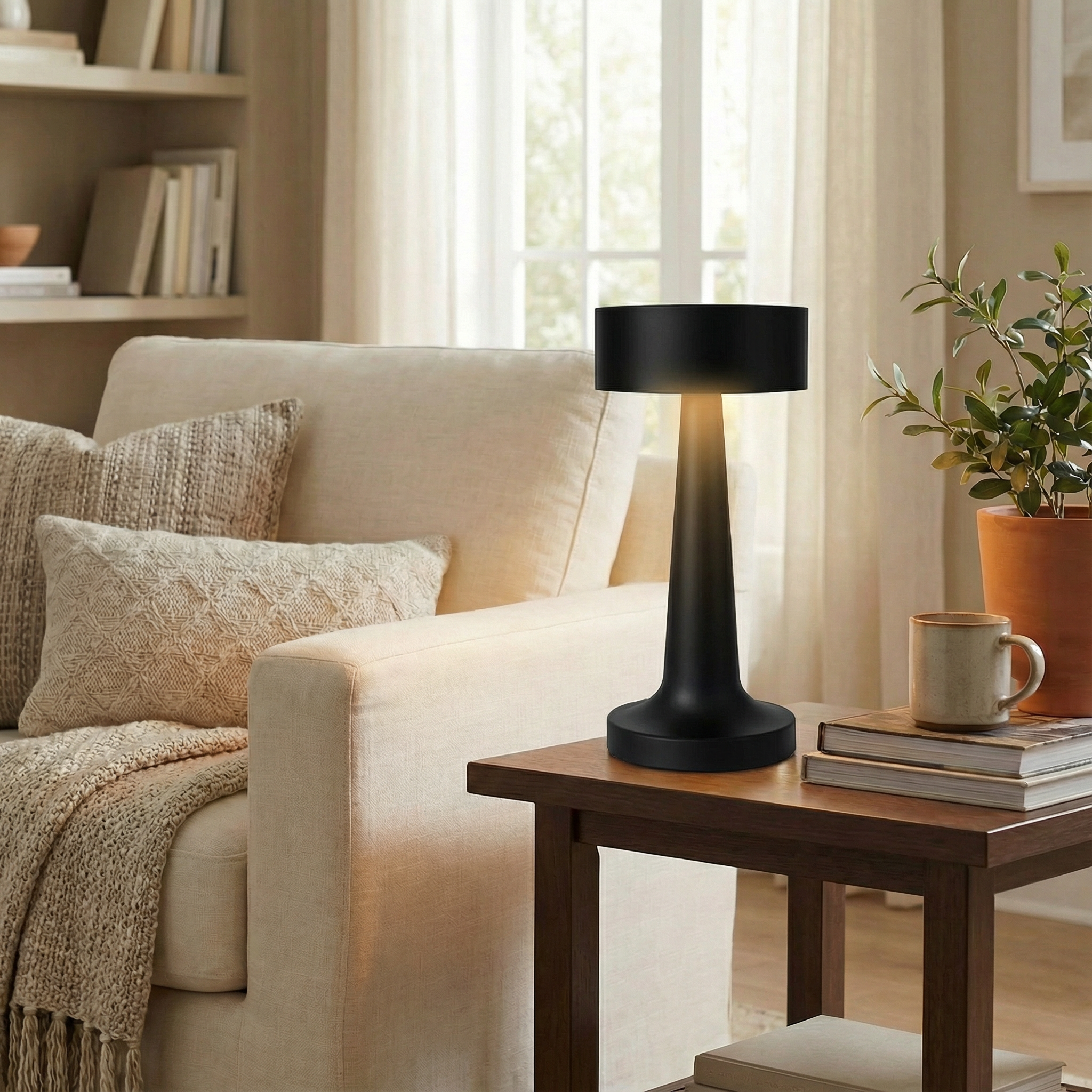 AuraGlow Touch-Control Rechargeable Table Lamp
