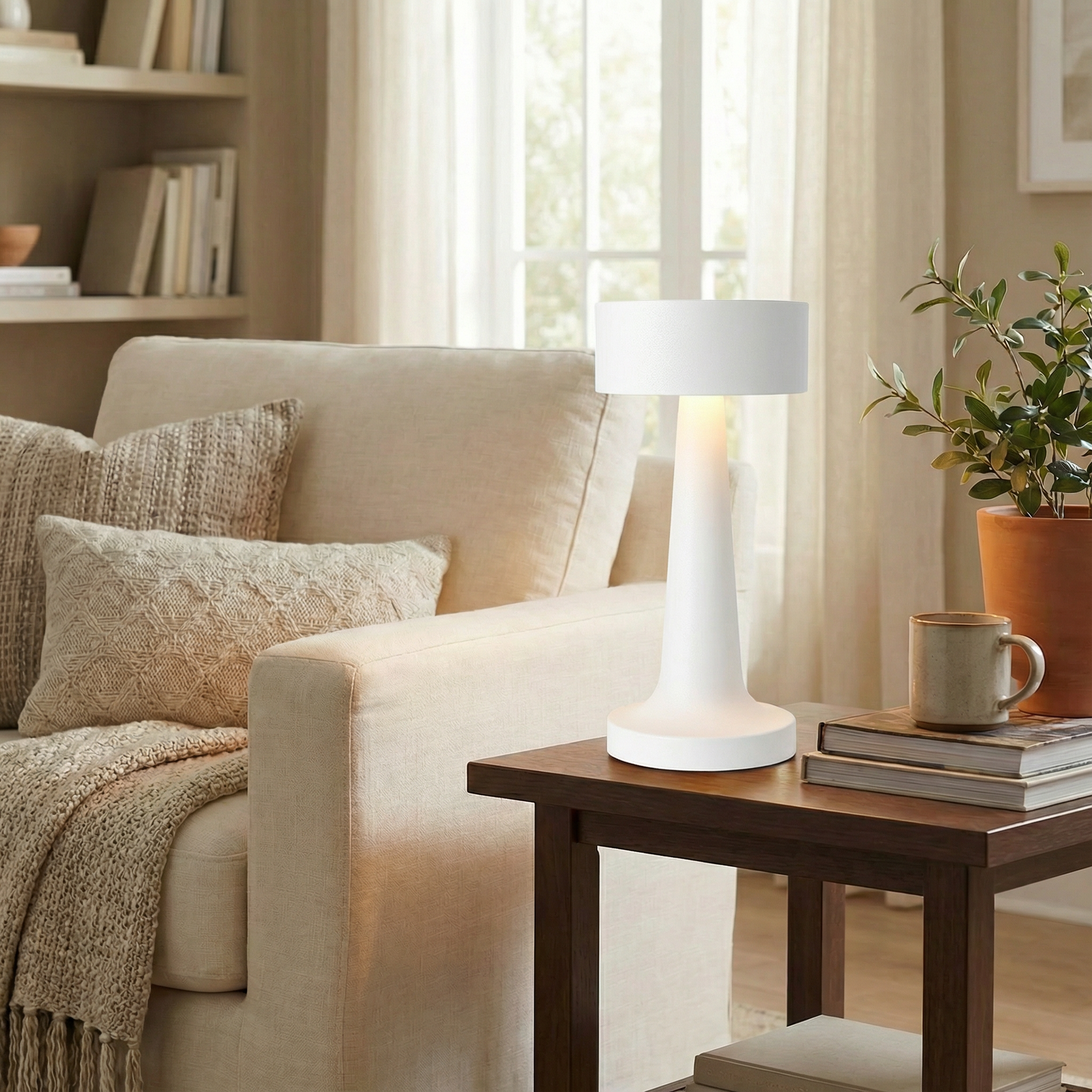 AuraGlow Touch-Control Rechargeable Table Lamp