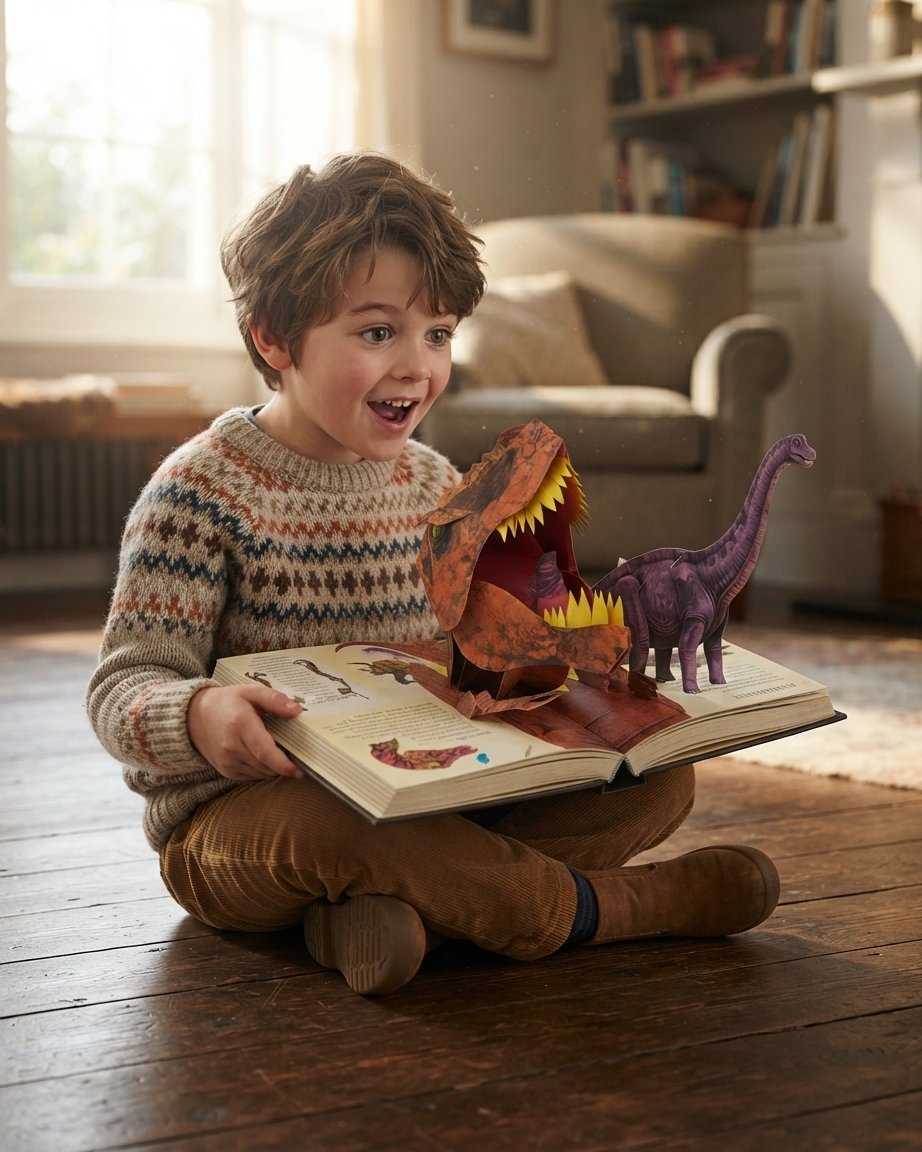3D Pop-Up Dinosaur Book for Children