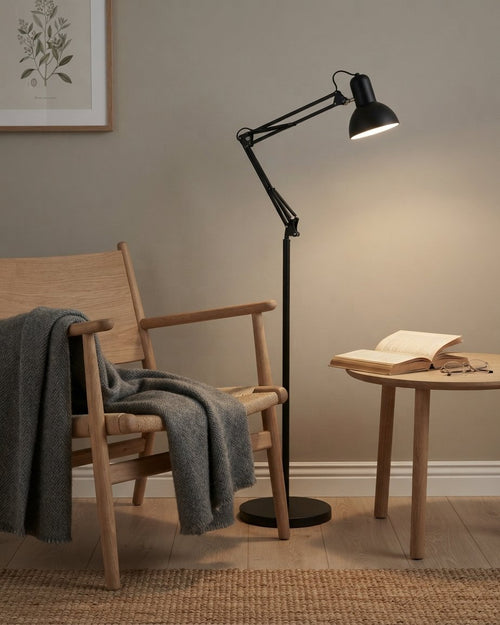 Adjustable Folding Floor Lamp with Articulated Arm