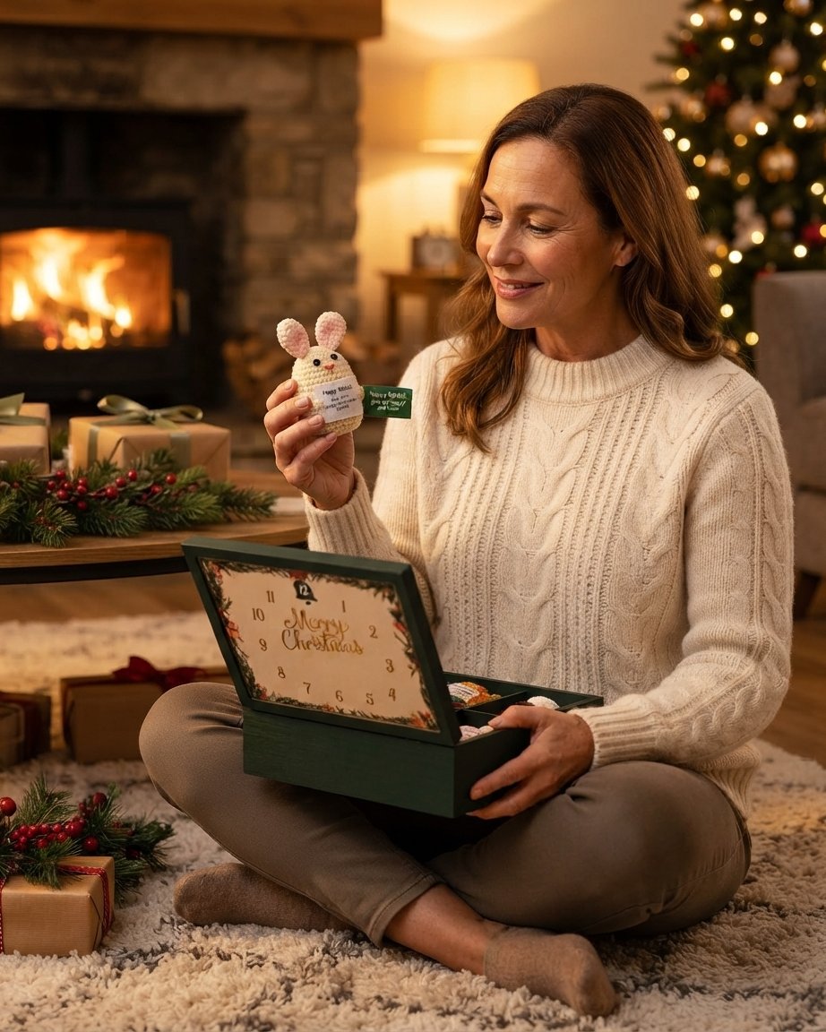 Advent Calendar with Crocheted Figures – 24-Day Countdown