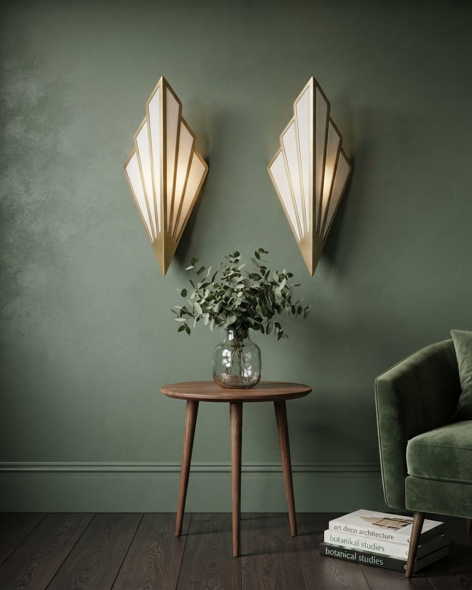 Art Deco LED Wall Sconce in Gold, Black or White