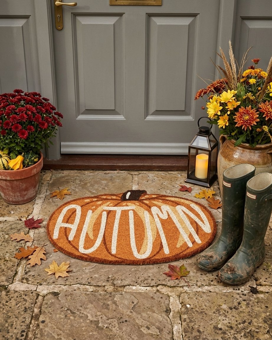 Autumn Pumpkin Shaped Coir Doormat