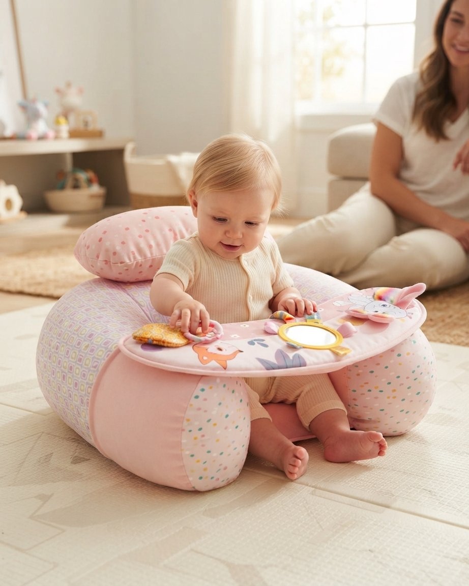 Baby Inflatable Sitting Support Sofa with Play Tray