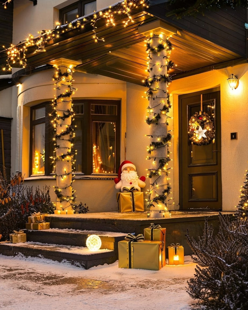 Battery LED String Lights Outdoor, Warm White, 100 LEDs