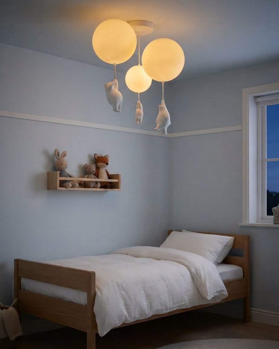 Bear & Balloon Children's Ceiling Light, Warm White