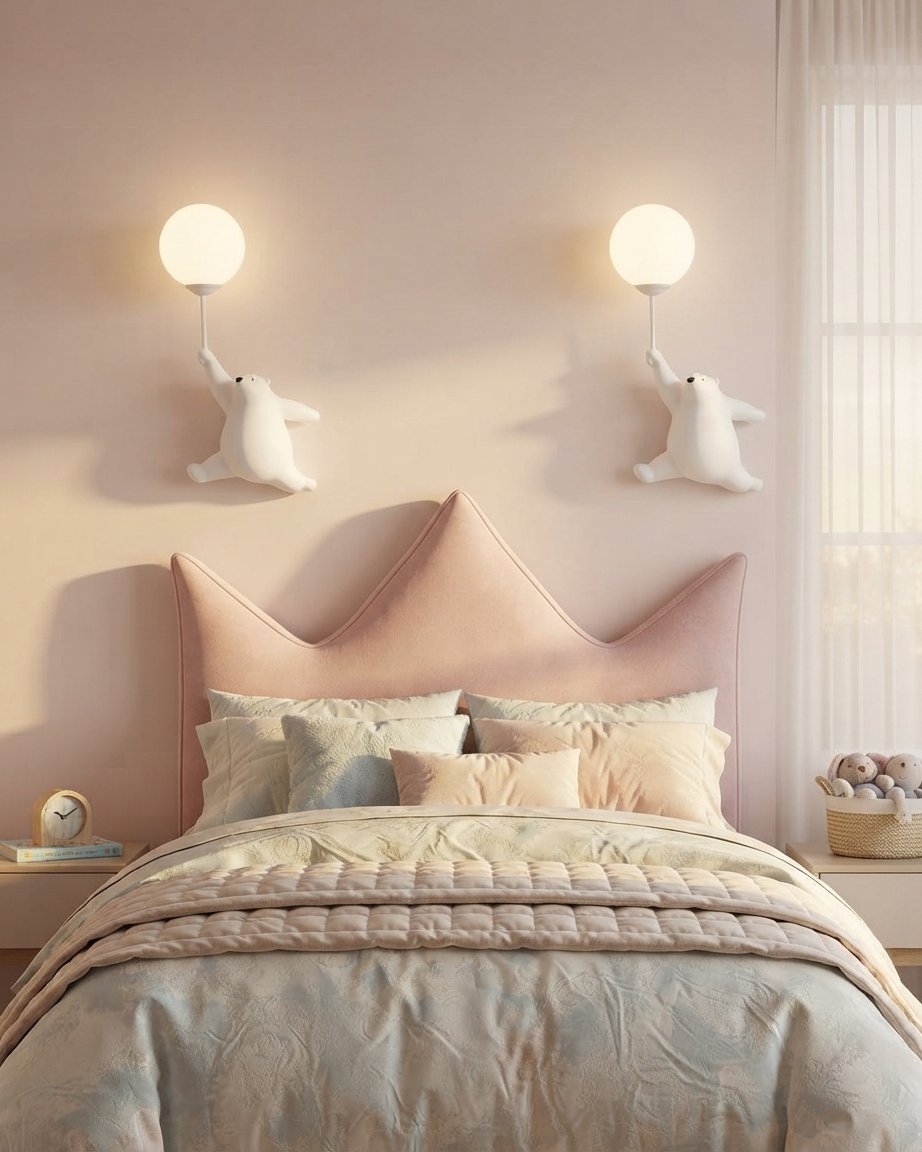 Bear Balloon Wall Lamp for Kids' Rooms