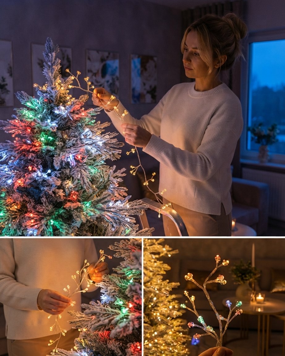Branched Firecracker Fairy Lights with LED Copper Wire