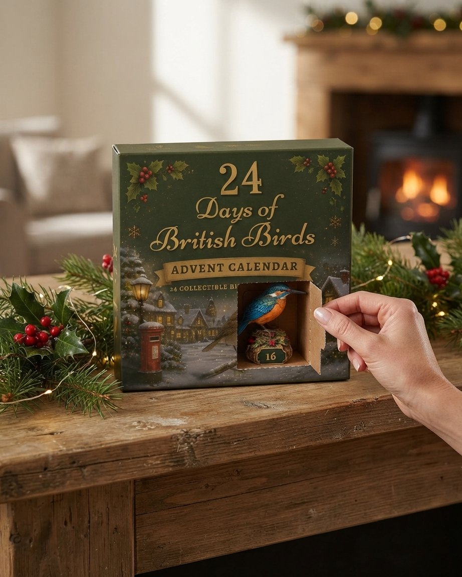 British Birds Advent Calendar with 24 Collectible Figurines