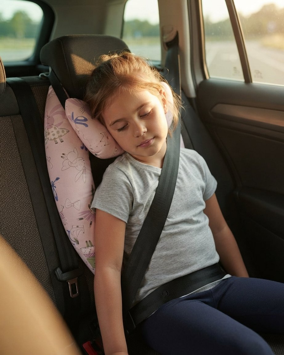 Children's Car Headrest Travel Pillow with Adjustable Straps
