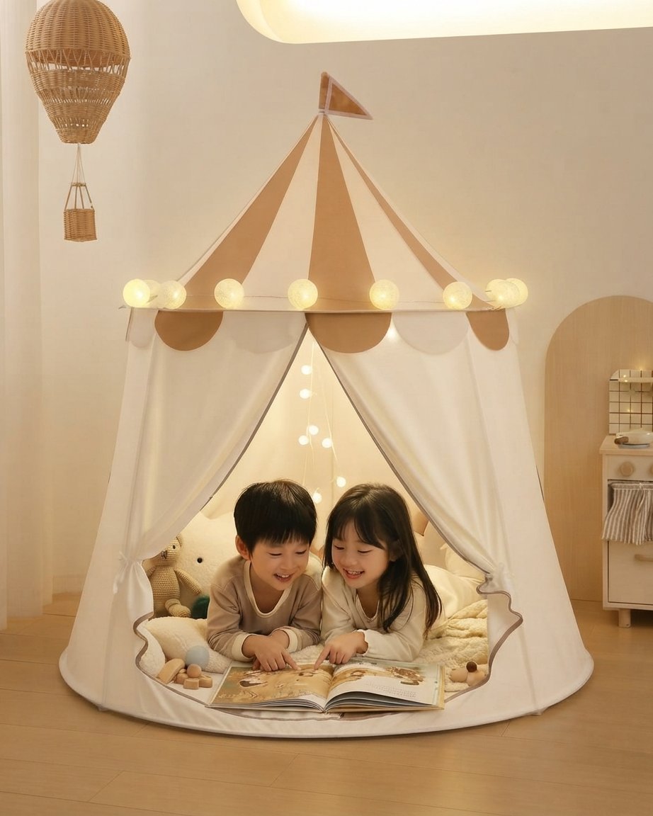 Children's Pop-Up Circus Pavilion Play Tent, Cotton Canvas