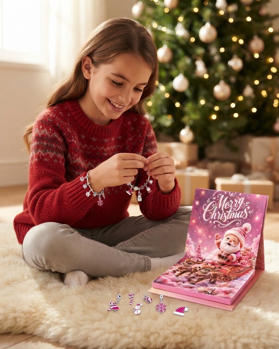 Christmas Advent Calendar Bracelet Making Kit, 24 Days
