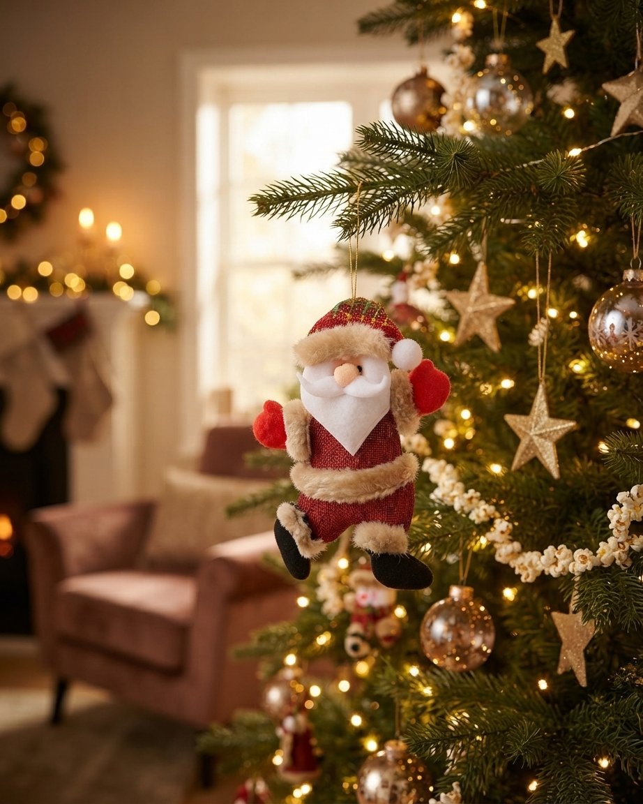 Christmas Plush Hanging Ornament Set of 4 Figures