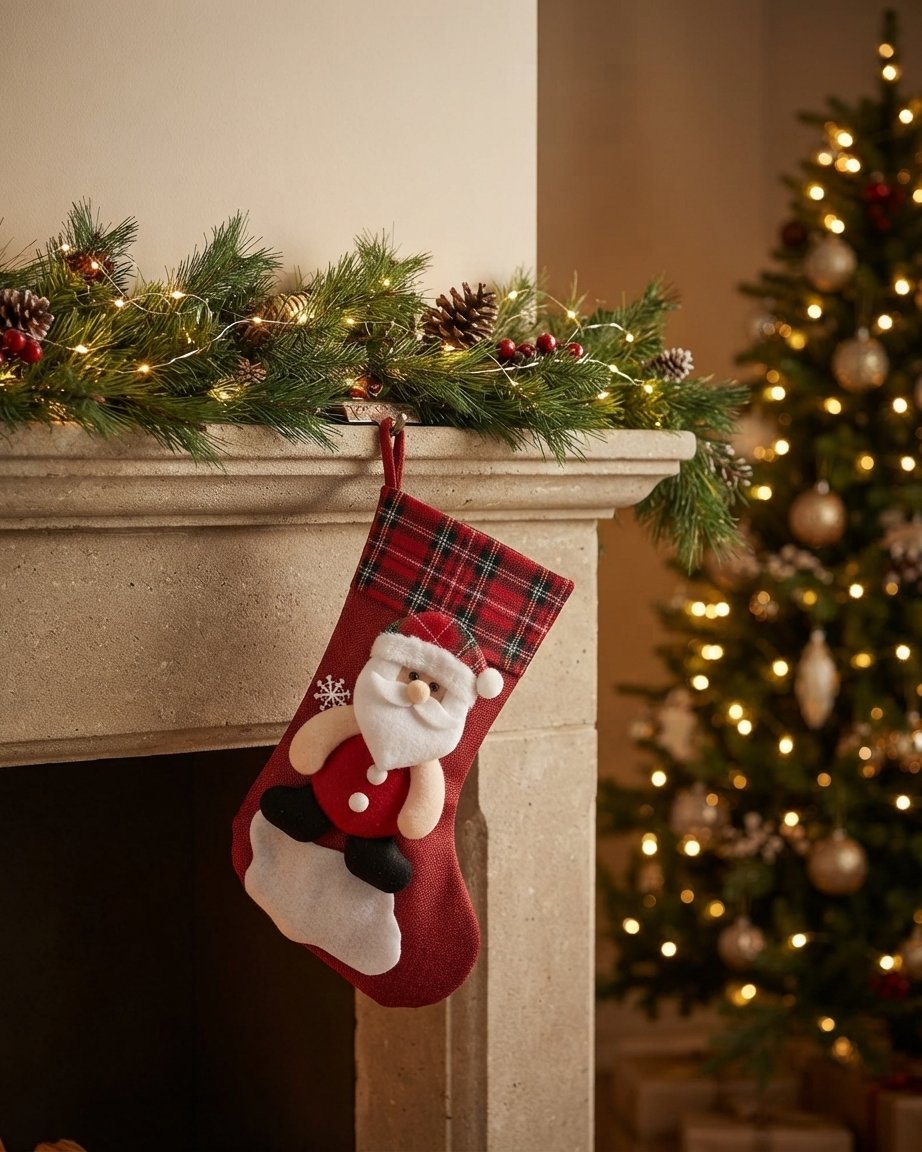 Christmas Stockings Set with Santa, Snowman, Reindeer & Polar Bear
