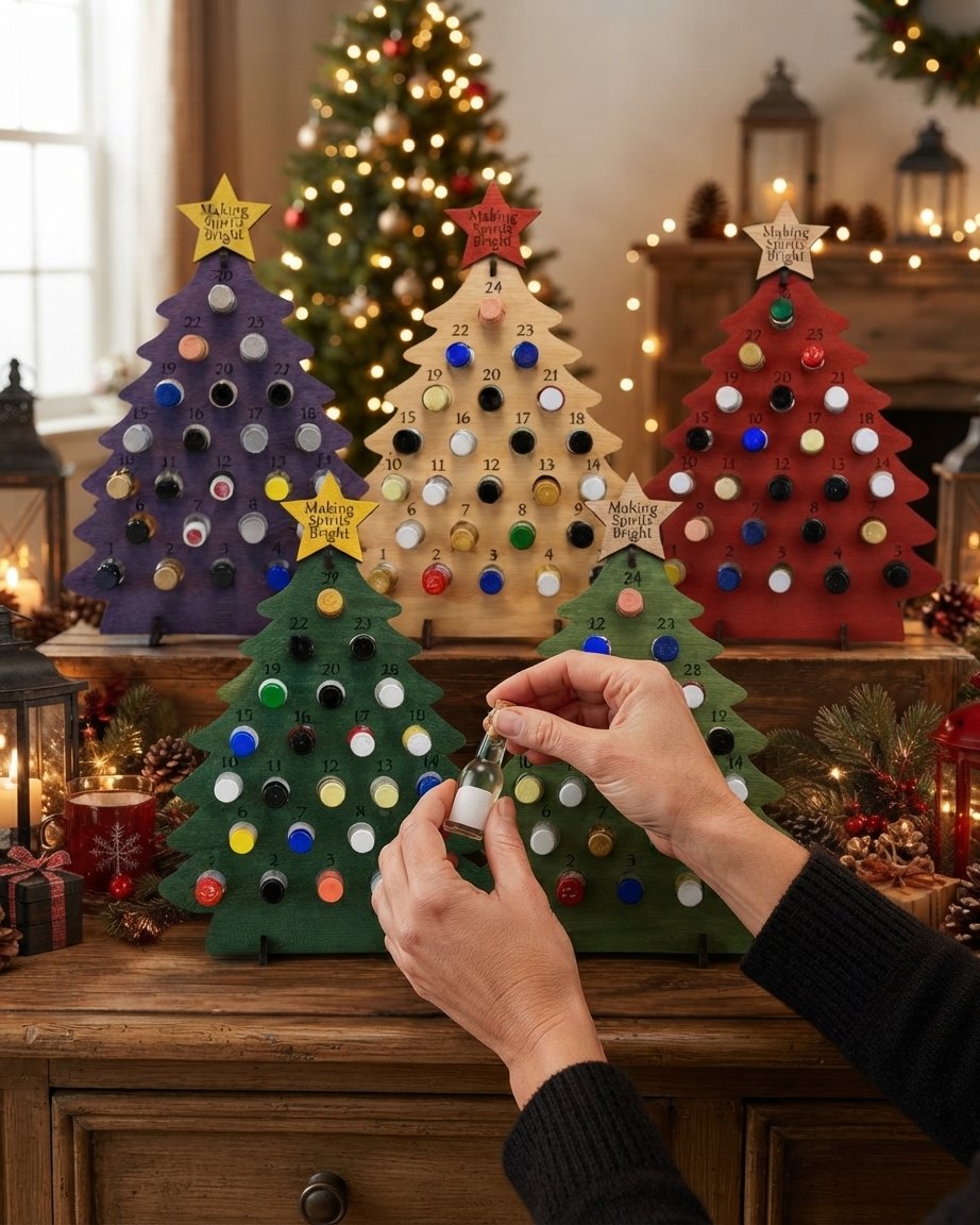 Christmas Tree Advent Calendar with 24 Mini Bottle Slots