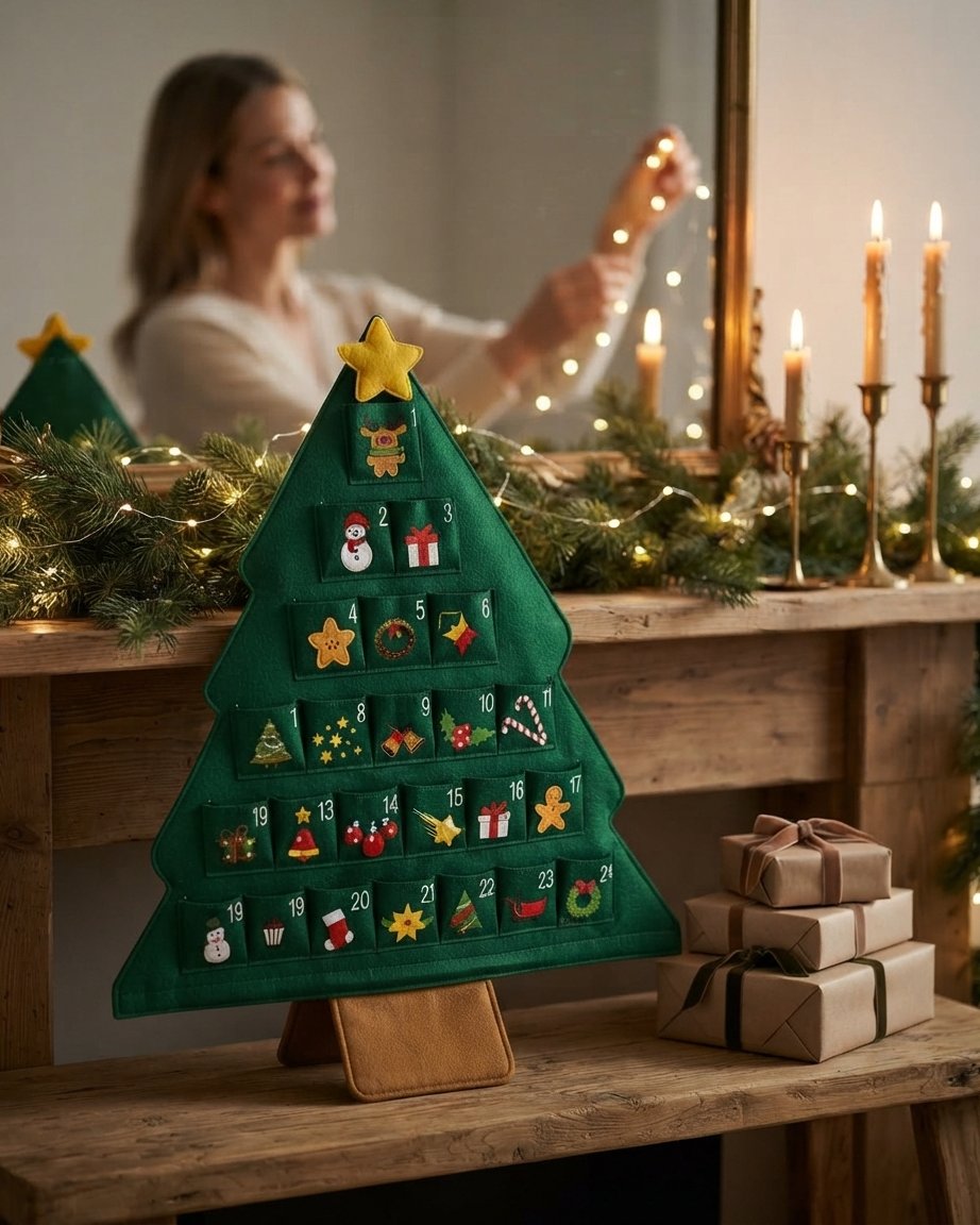 Christmas Tree Advent Calendar with 24 Pockets