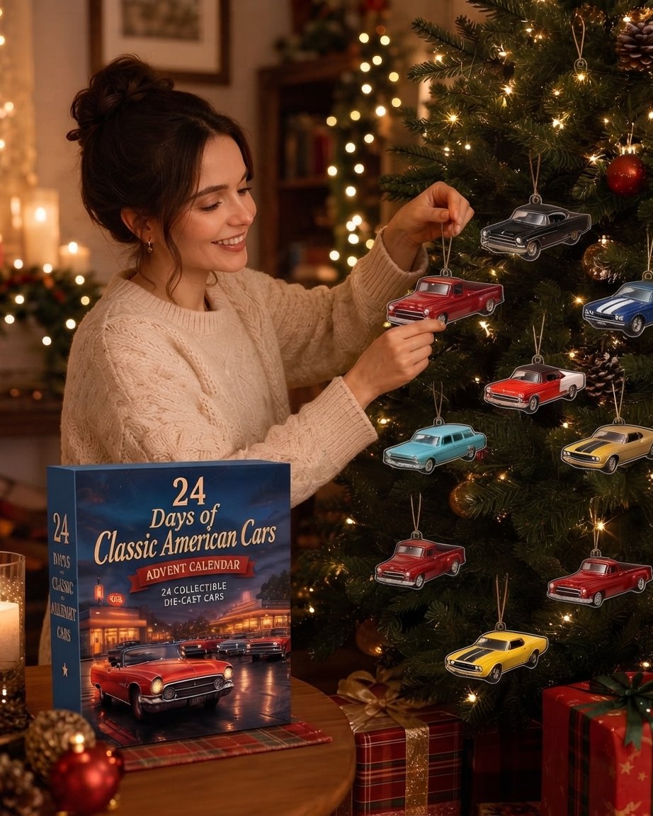 Classic American Cars Advent Calendar – 24 Die-Cast Models