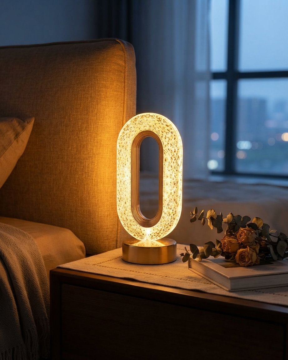 Crystal LED Night Light with Touch Dimming, USB Rechargeable