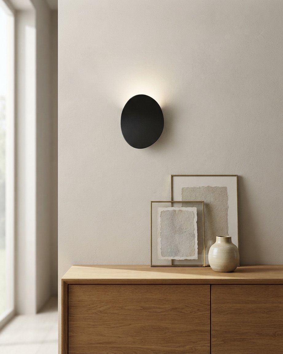 Curved LED Wall Light with 3 Colour Temperatures, Black