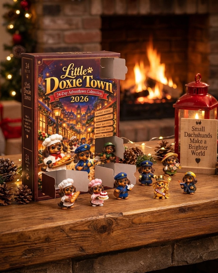 Dachshund Advent Calendar with 24 Miniature Figurines