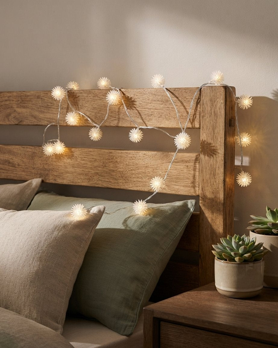 Dandelion LED String Lights, Battery Powered, Warm White