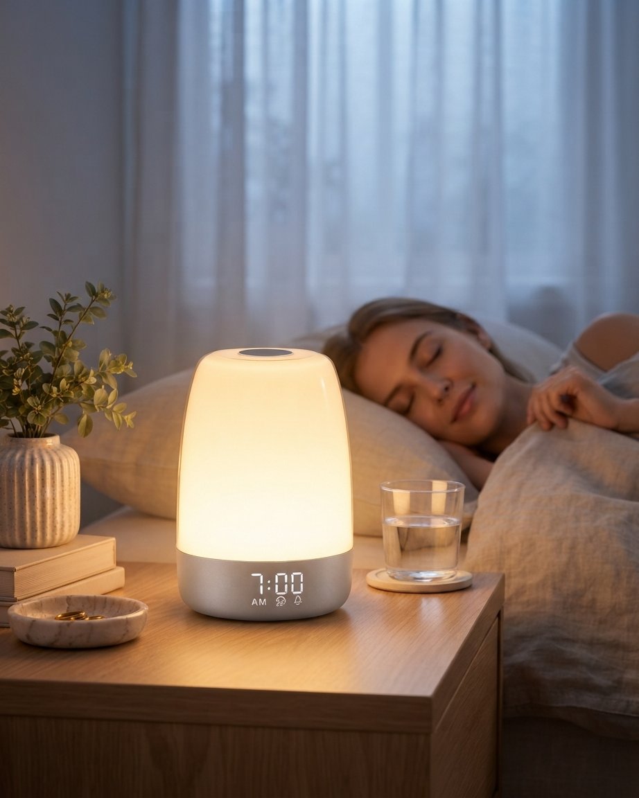 Dimmable Wake-Up Light Alarm Lamp with Nature Sounds