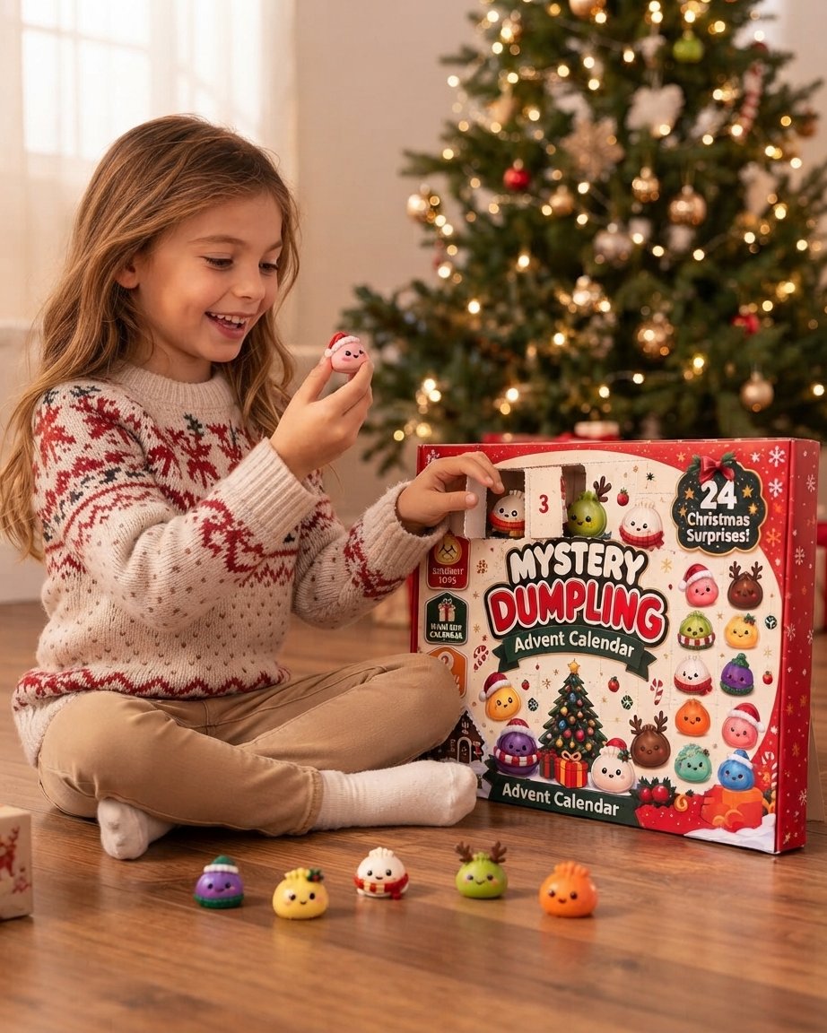 Dumpling Advent Calendar with 24 Squishy Figures
