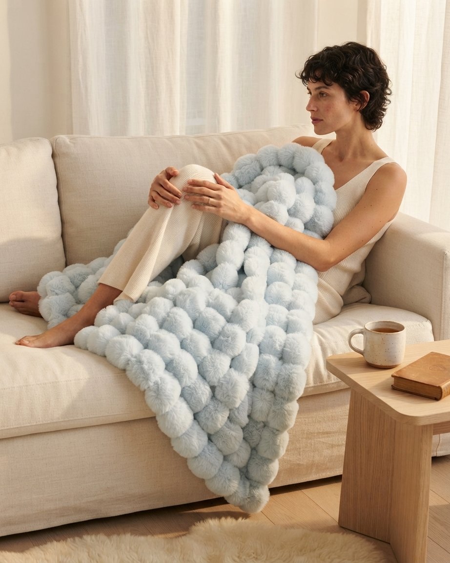 Faux Fur Throw Blanket, Double-Lined, All-Season