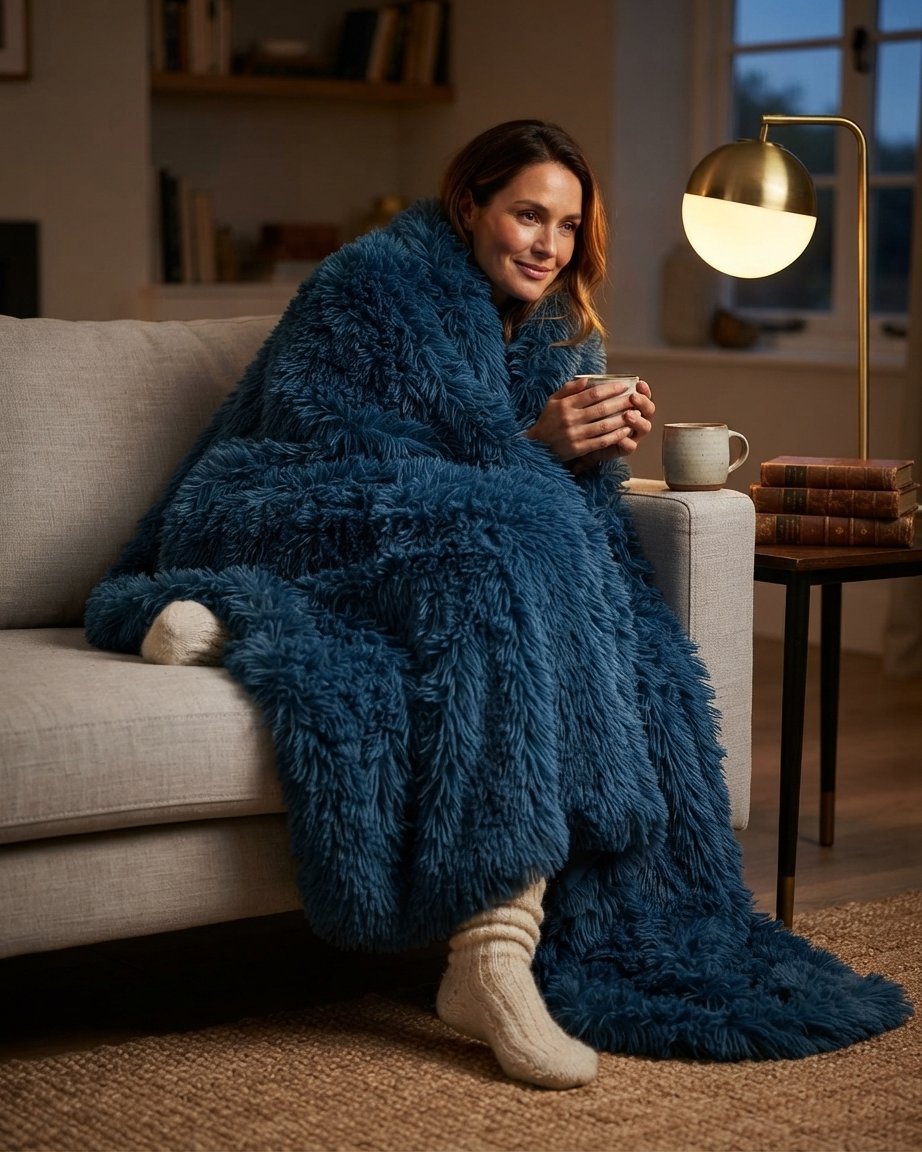 Faux Fur Throw Blanket – Long-Pile Shaggy Fleece
