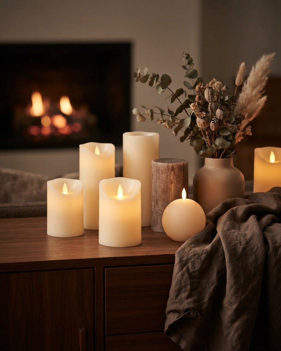 Flameless LED Candles with Flickering Glow