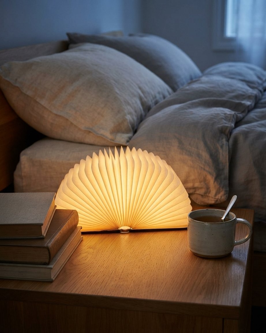 Foldable Book Lamp, Rechargeable with 3 Light Modes