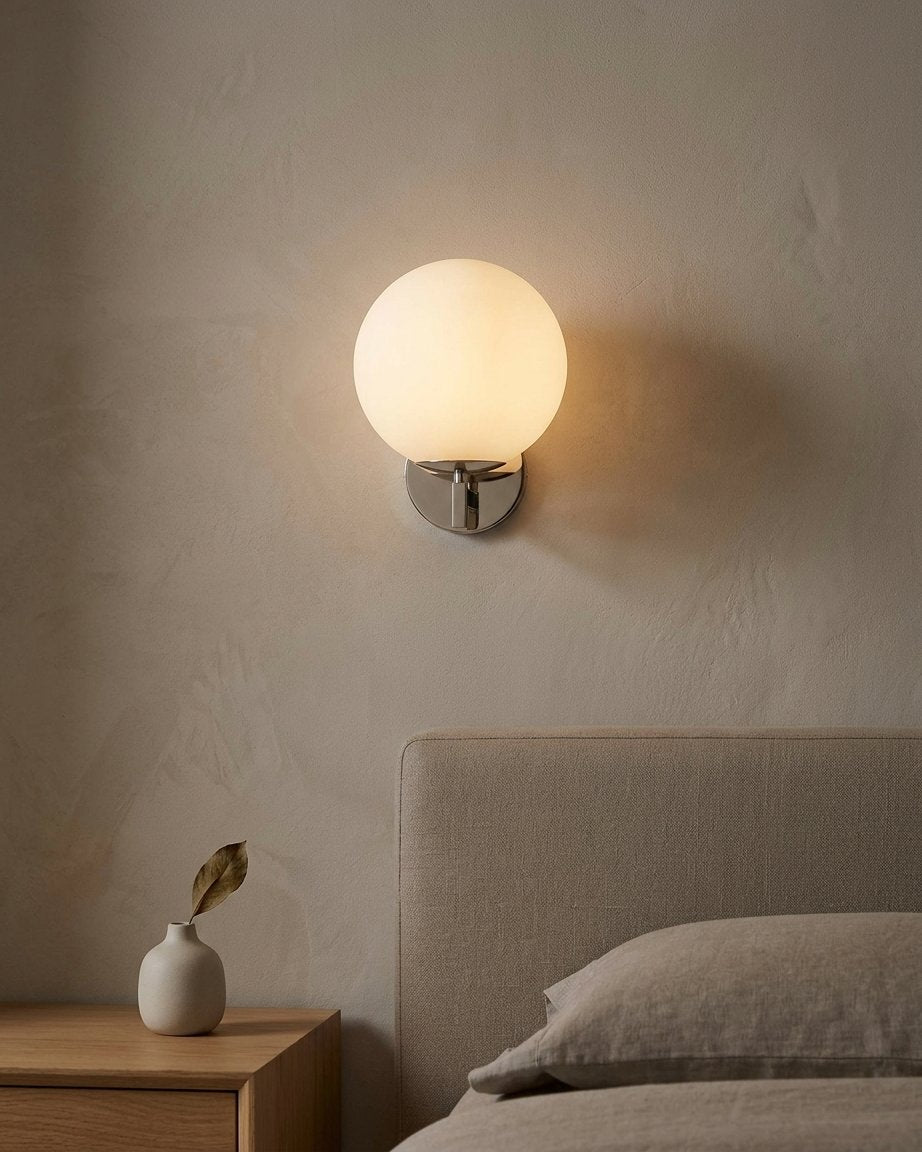 Frosted Glass Globe Wall Light, 3 Sizes