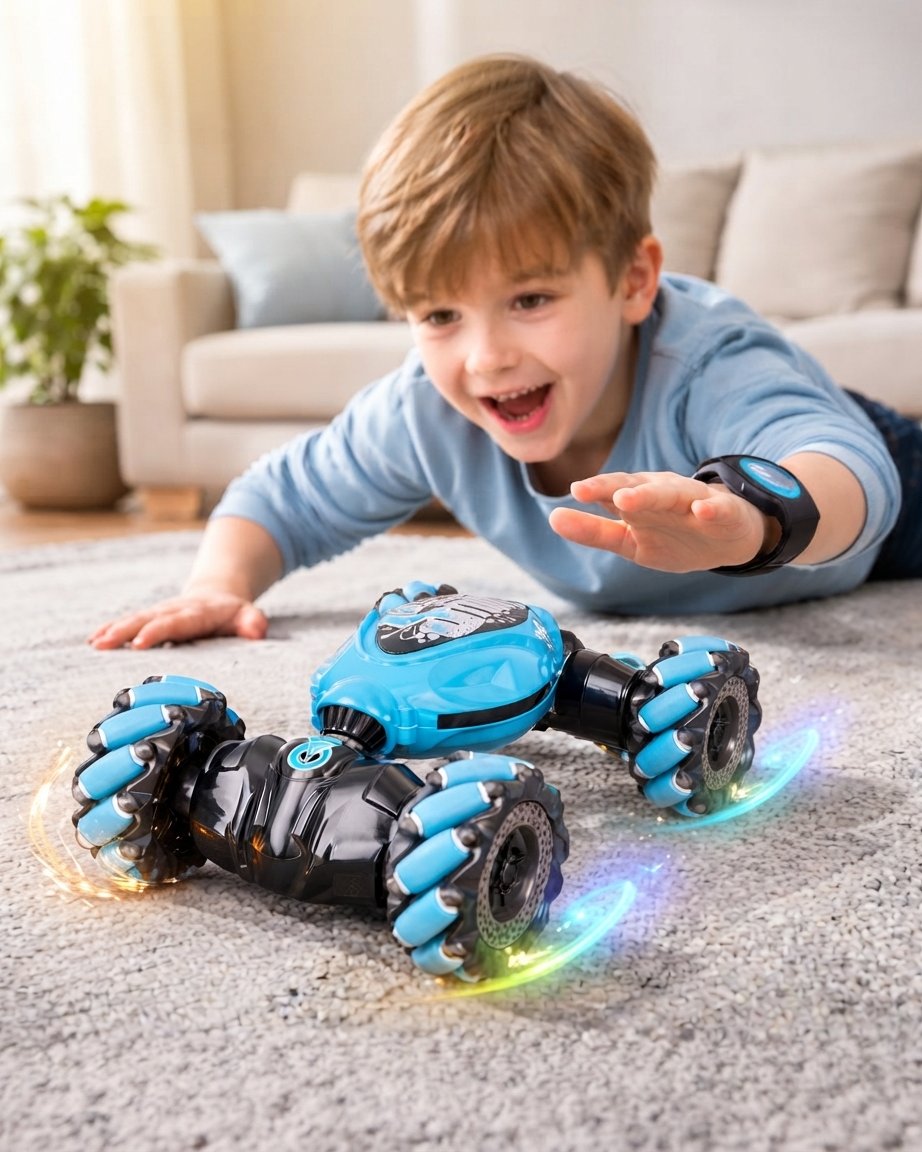 Gesture Control Stunt RC Car with LED Lights