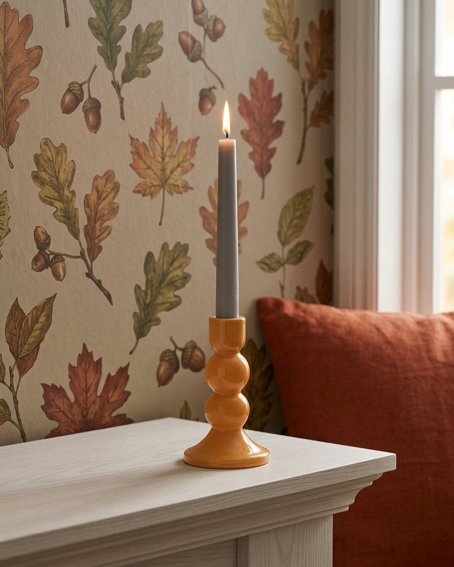 Glass Candle Holder in Pumpkin, 2 sizes