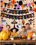 Halloween Party Decoration Kit with Banner, Hanging Swirls, Pennant Flags and Cartoon Cutouts
