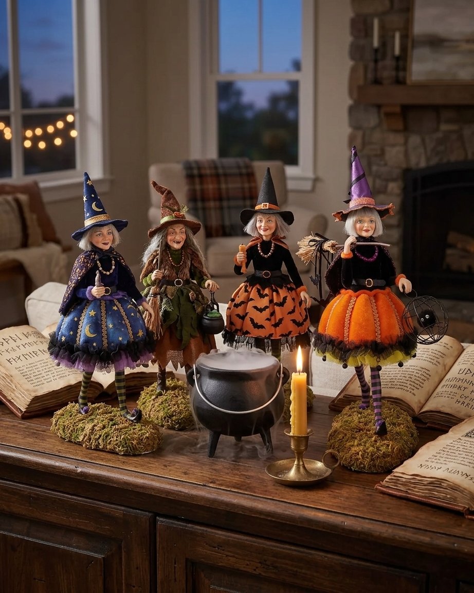 Halloween Witch Figurine – Decorative Indoor Character Figure